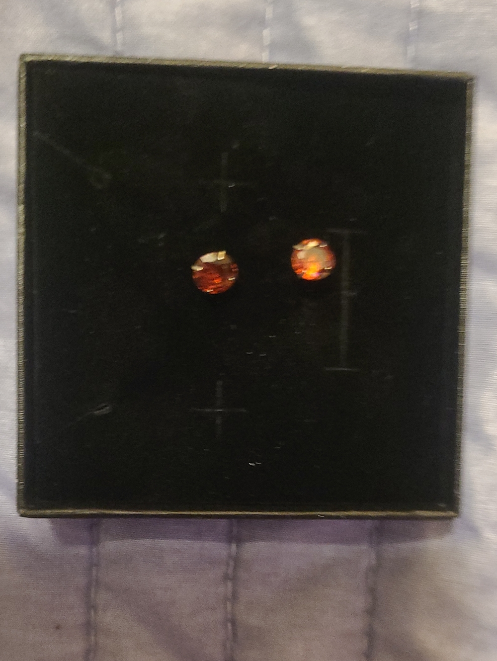 Women's Red Garnet Crystal Stud Earrings - Reversible. Big And Little Studs